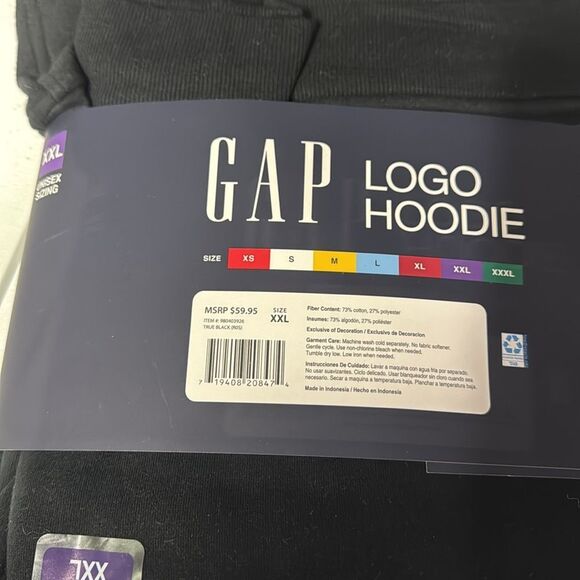 NWT GAP Black Logo Hoodie XL or XXL MSRP $60 - Picture 8 of 13